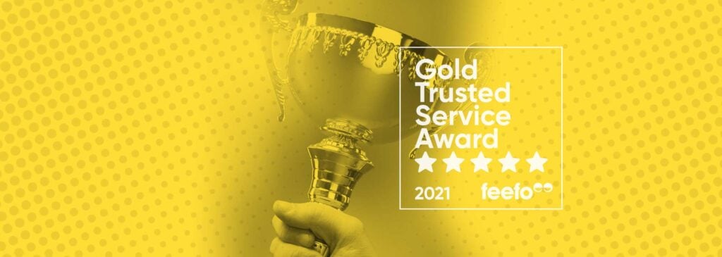 Feefo Gold Trusted Service Award 2021.