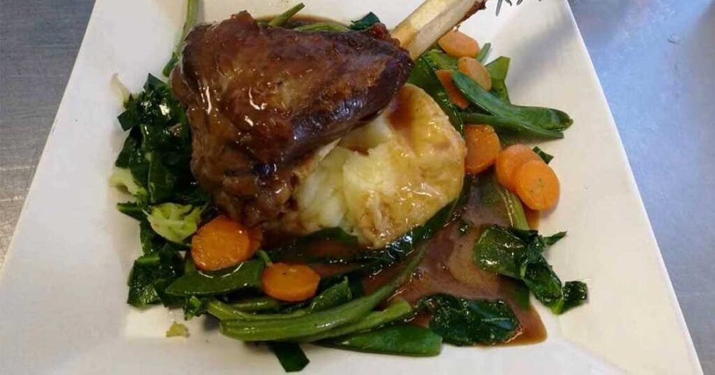 The Nutmeg Tree Cafe lamb shank. 